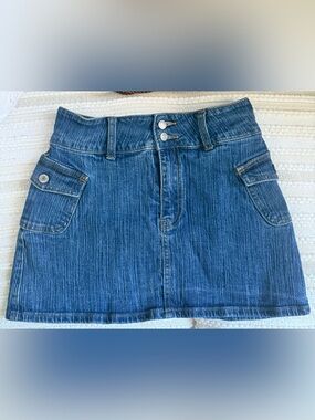 John Galt Dark Blue Agatha Denim Mini Skirt
